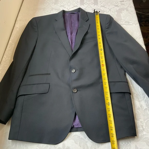 Ted Baker London Endurance Blazer Wool Signature Purple Paisley Lining Size 42R - Picture 9 of 12